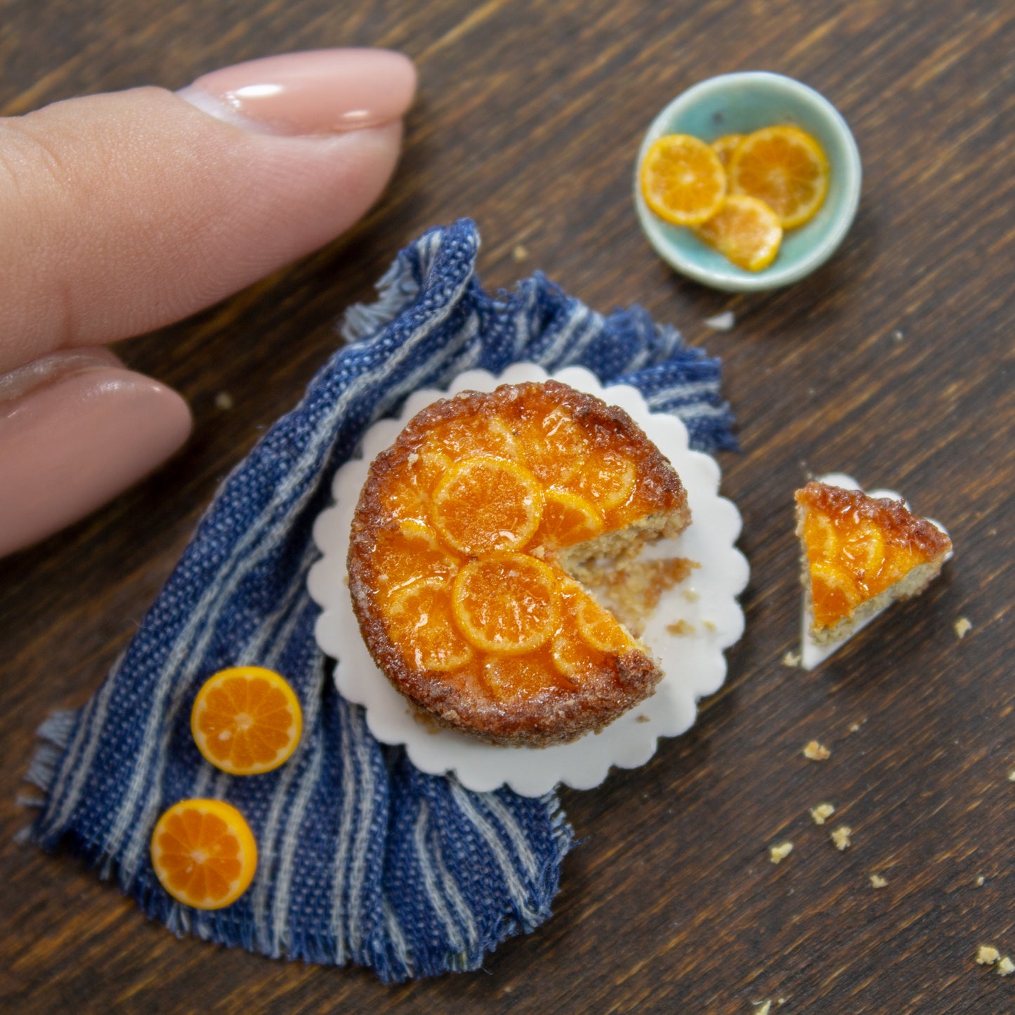 TUTORIAL Miniature polymer clay orange cake for 1:12 scale dollhouse | PDF + video