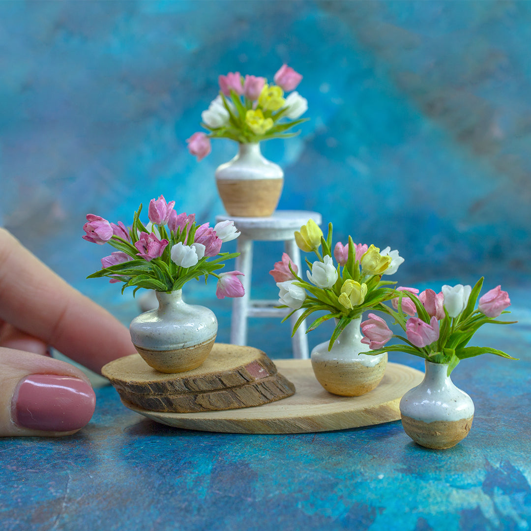 TUTORIAL Miniature tulips with air dry clay | PDF + video