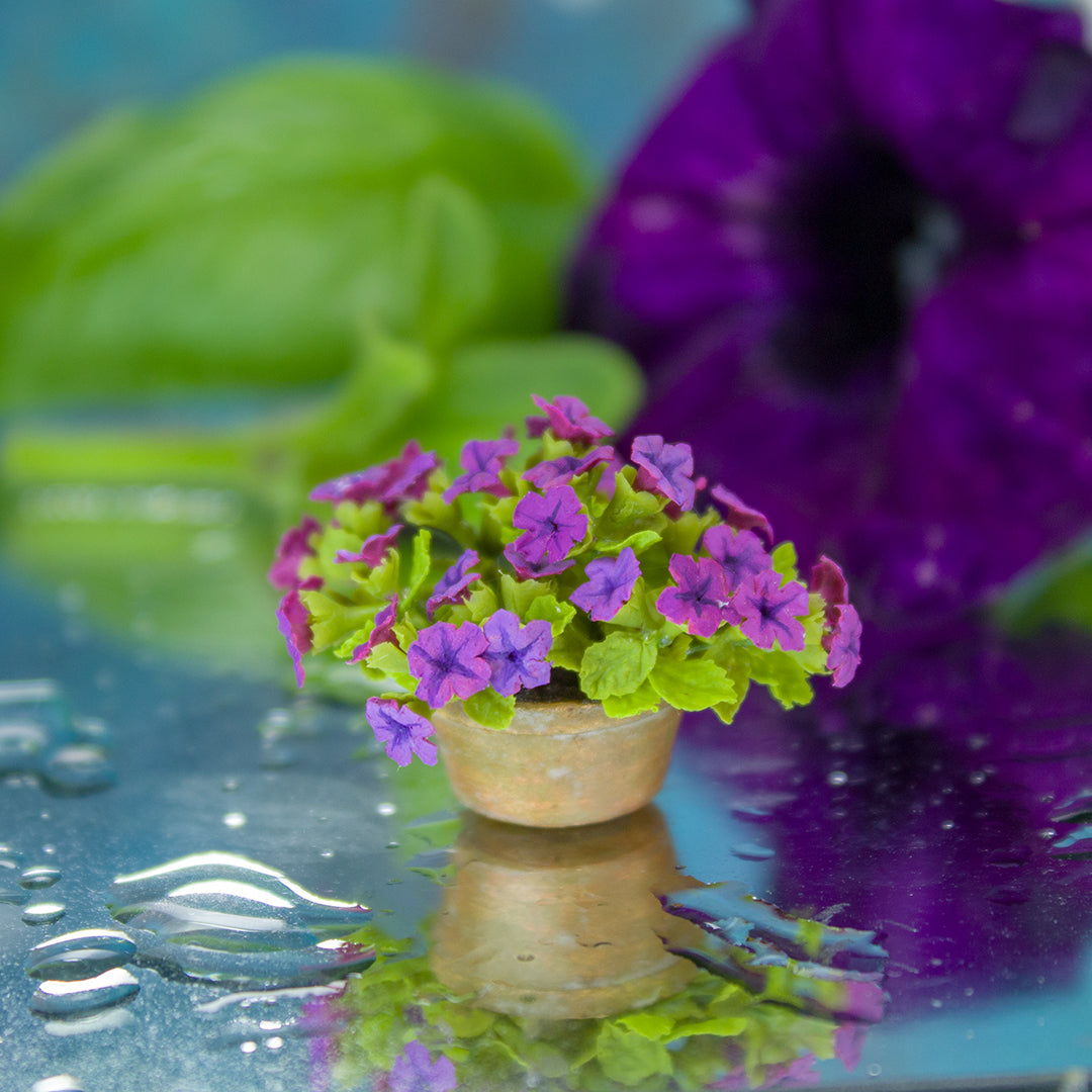 TUTORIAL Miniature petunia with air dry clay | PDF + video