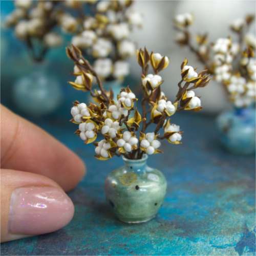 TUTORIAL Miniature cotton sprig with air dry clay | PDF + video