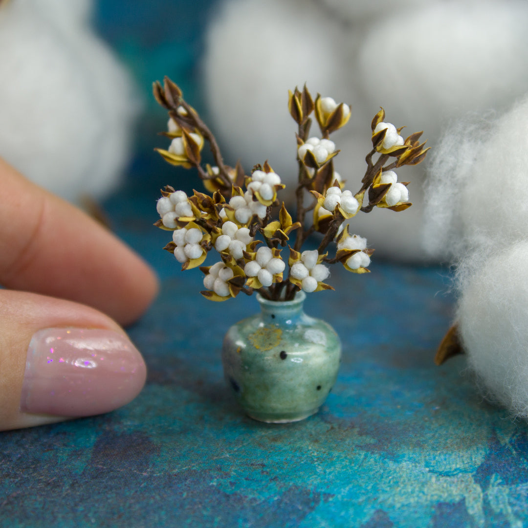 TUTORIAL Miniature cotton sprig with air dry clay | PDF + video