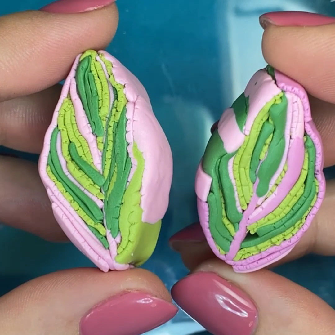 TUTORIAL Miniature stromanthe plant with polymer clay | PDF + video