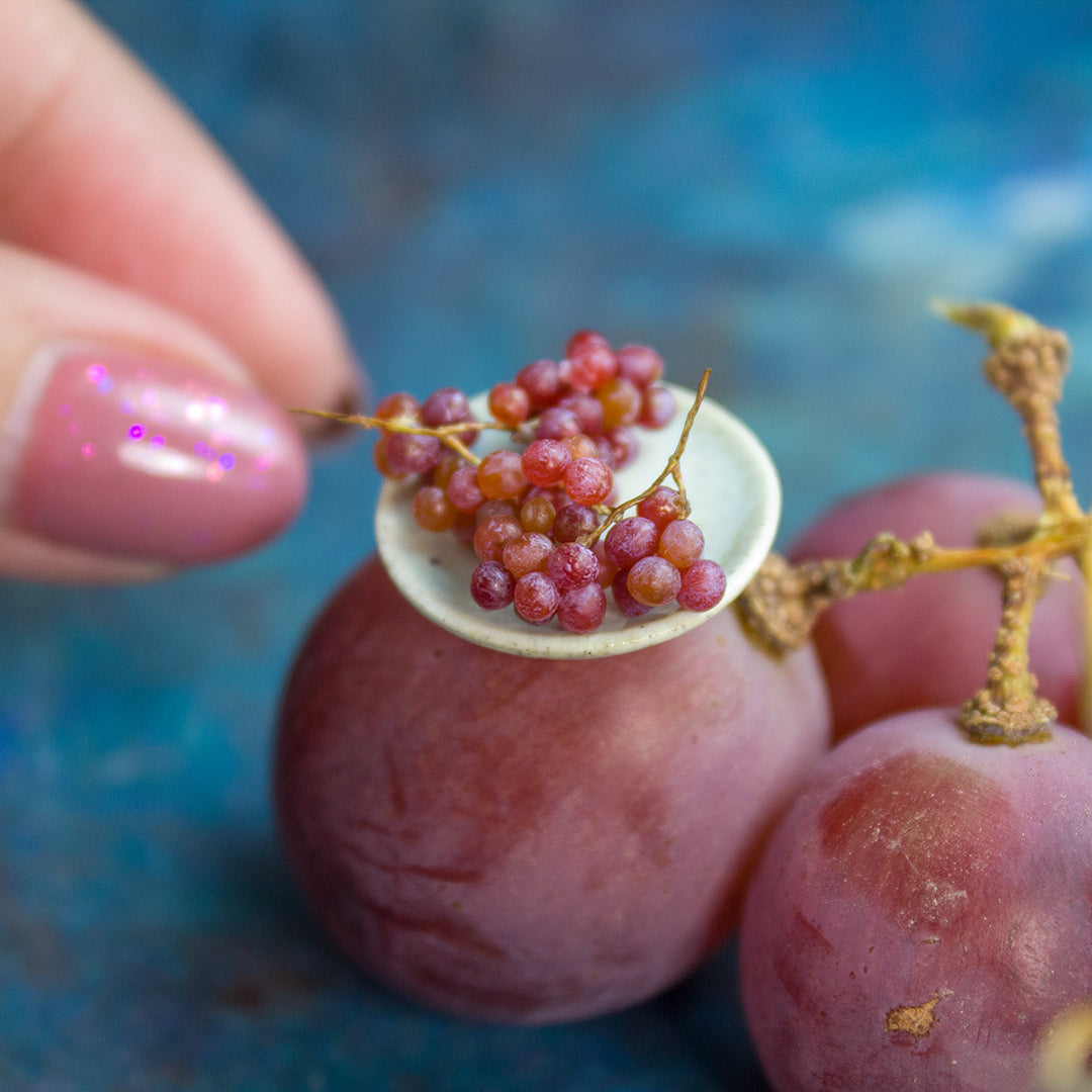 TUTORIAL Miniature red grape with polymer clay for 1:12 scale dollhouse | PDF + video