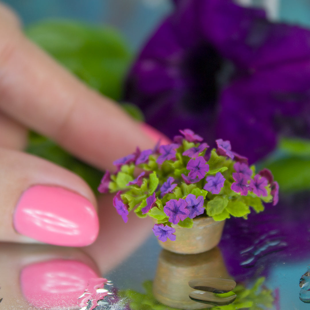 TUTORIAL Miniature petunia with air dry clay | PDF + video
