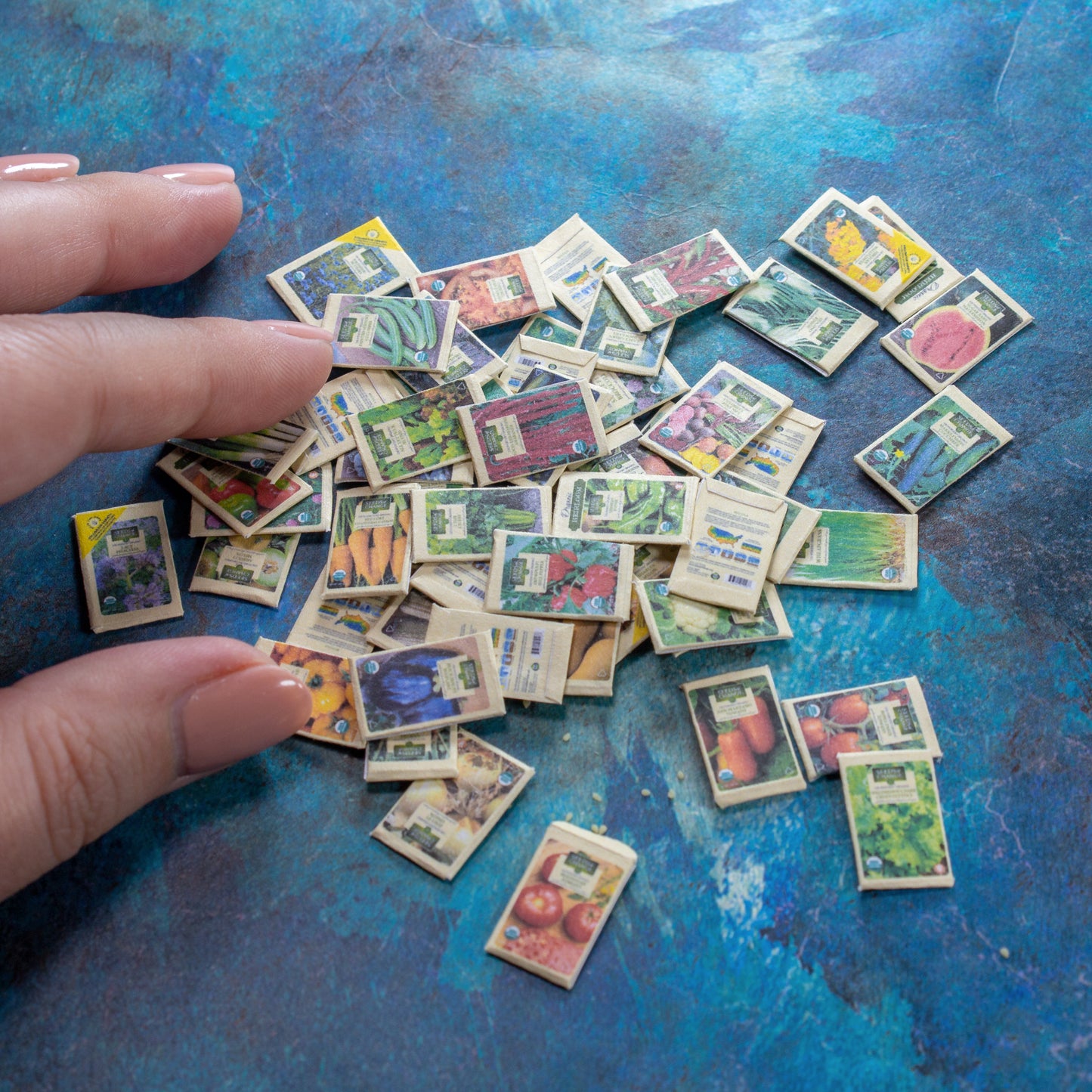 TEMPLATE Miniature seed packets 60 pcs for 1:12 scale dollhouse | PDF