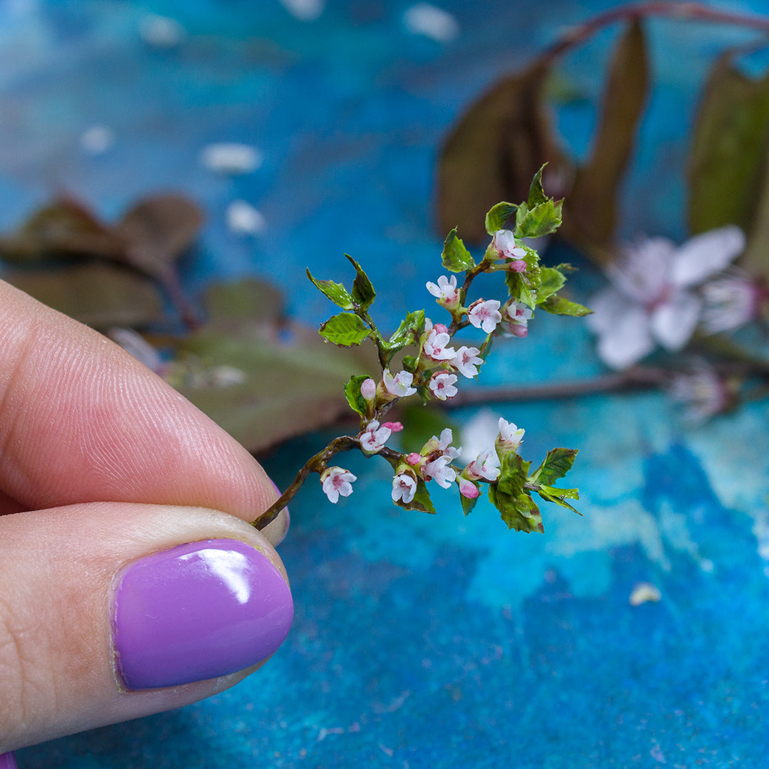 TUTORIAL Miniature cherry blossom branch with air dry clay | PDF + video
