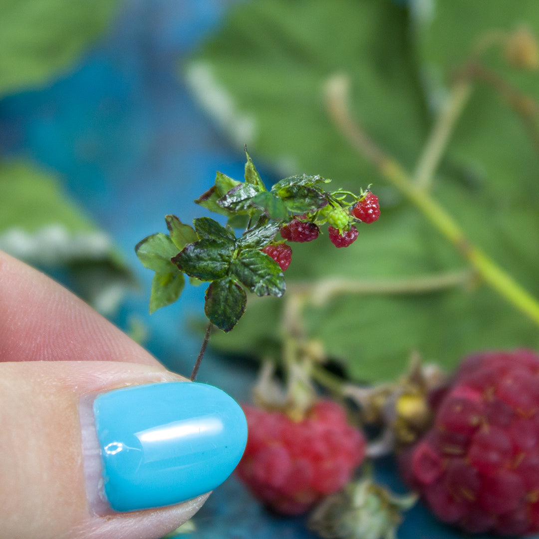 TUTORIAL Miniature raspberry with polymer clay and air dry clay | PDF + video