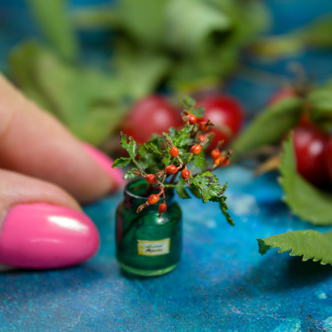 TUTORIAL Miniature rosehip sprig with air dry clay | PDF + video