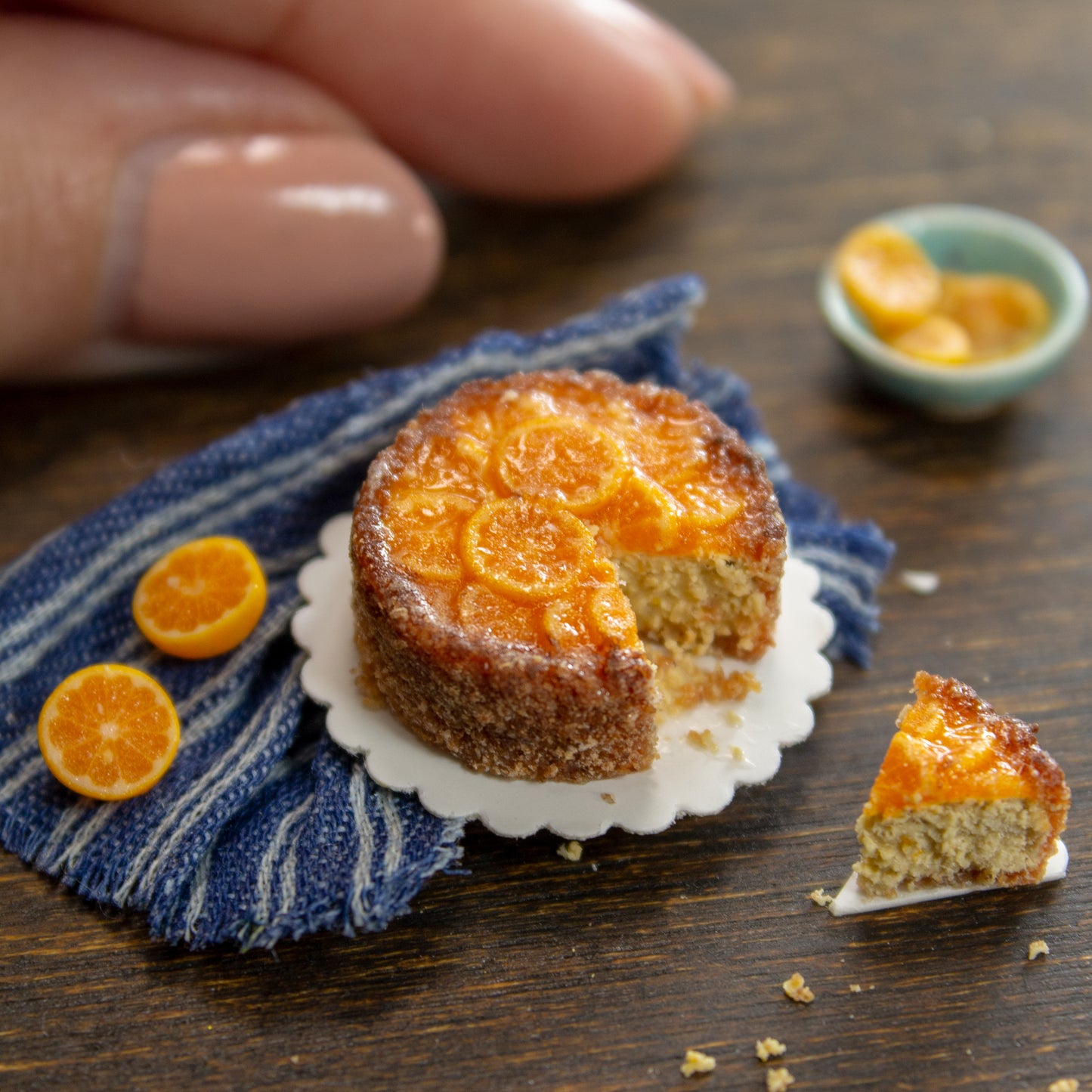 TUTORIAL Miniature polymer clay orange cake for 1:12 scale dollhouse | PDF + video