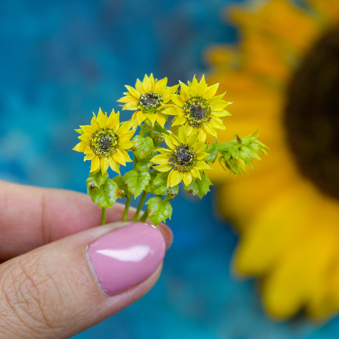 TUTORIAL Miniature sunflower with air dry clay | PDF + video