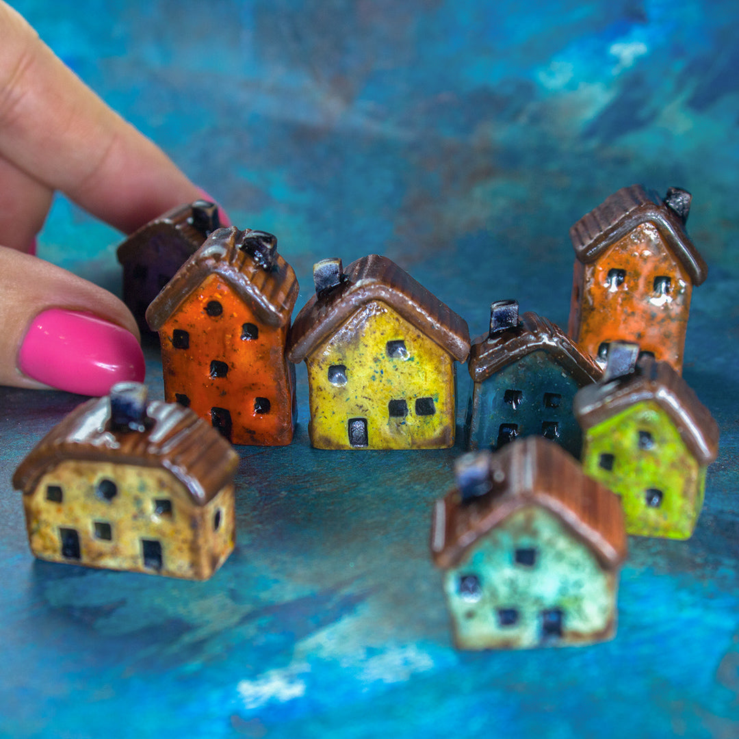TUTORIAL Miniature faux ceramic houses with polymer clay for 1:12 scale dollhouse | PDF + video