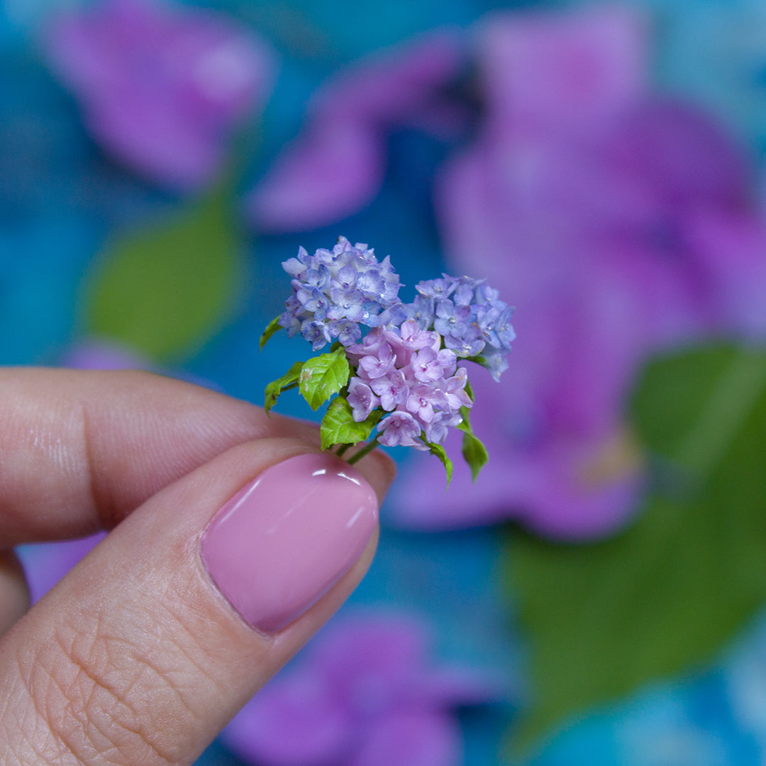 TUTORIAL Miniature hydrangea with air dry clay | PDF + video
