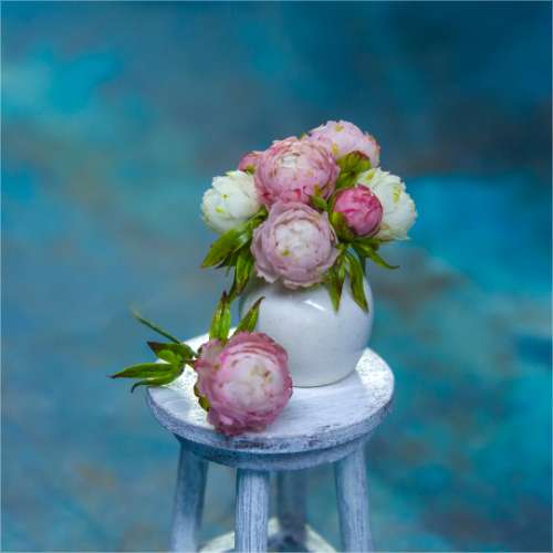 TUTORIAL Miniature peony with air dry clay for 1:12 scale dollhouse | PDF + video
