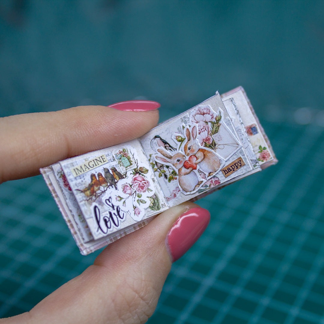 TEMPLATE Miniature Valentine's album for scrapbooking, 100+ cards and stickers for 1:12 scale dollhouse | PDF