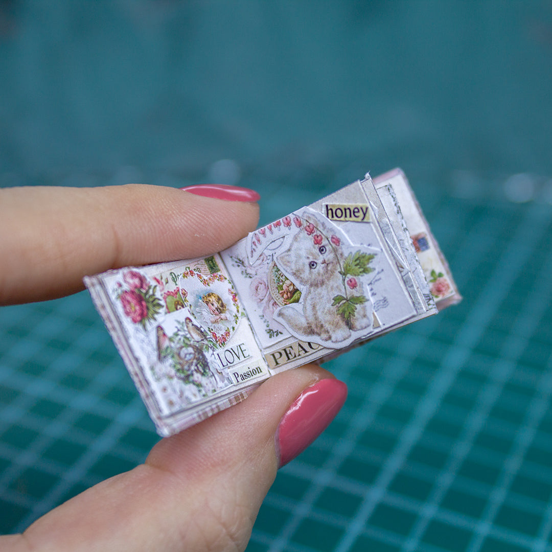 TEMPLATE Miniature Valentine's album for scrapbooking, 100+ cards and stickers for 1:12 scale dollhouse | PDF