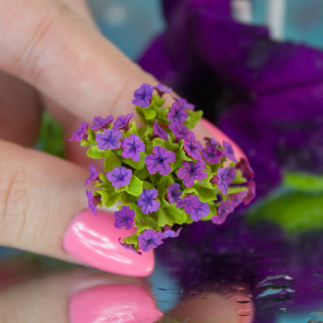 TUTORIAL Miniature petunia with air dry clay | PDF + video