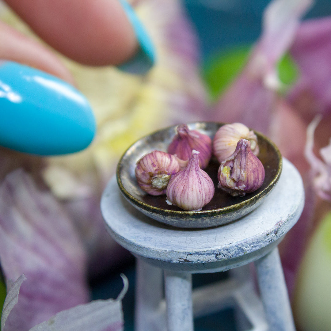 TUTORIAL Miniature garlic with polymer clay for 1:12 scale dollhouse | PDF + video