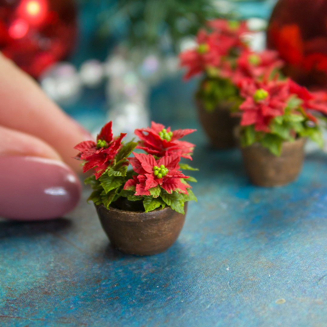 TUTORIAL Miniature poinsettia with air dry clay | PDF + video