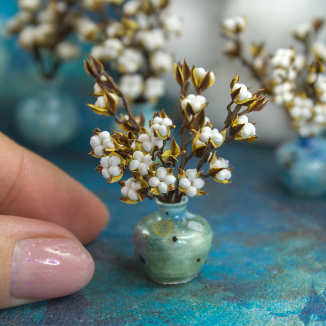 TUTORIAL Miniature cotton sprig with air dry clay | PDF + video