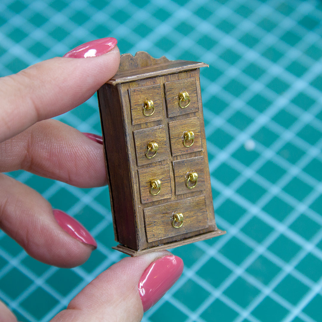 TEMPLATE Miniature paper cabinet with 7 drawers for 1:12 scale dollhouse | PDF