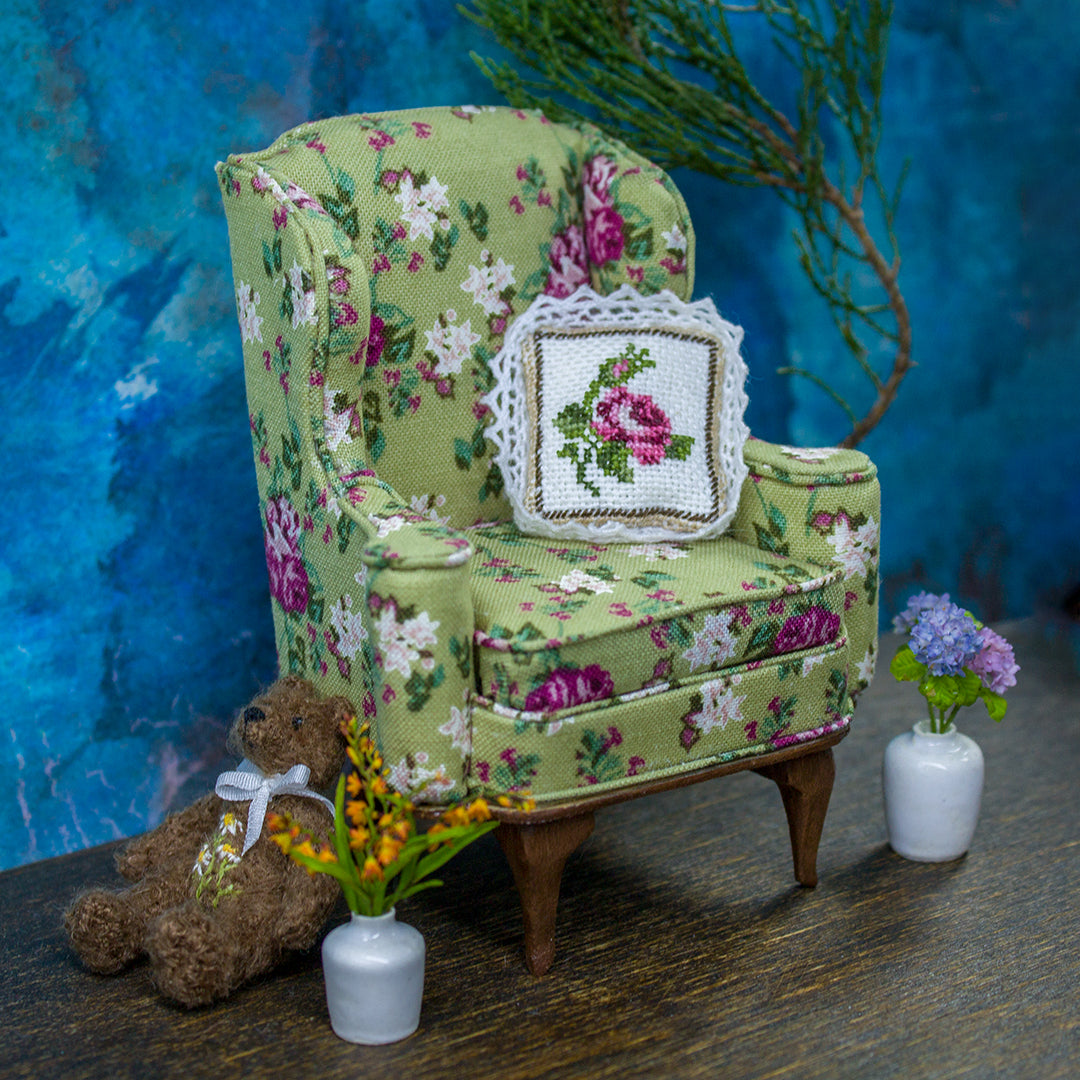 TUTORIAL Miniature Queen Anne wing chair | PDF + video