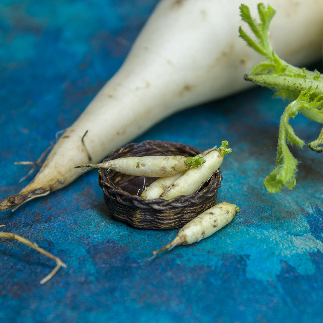 TUTORIAL Miniature daikon with polymer clay | PDF + video
