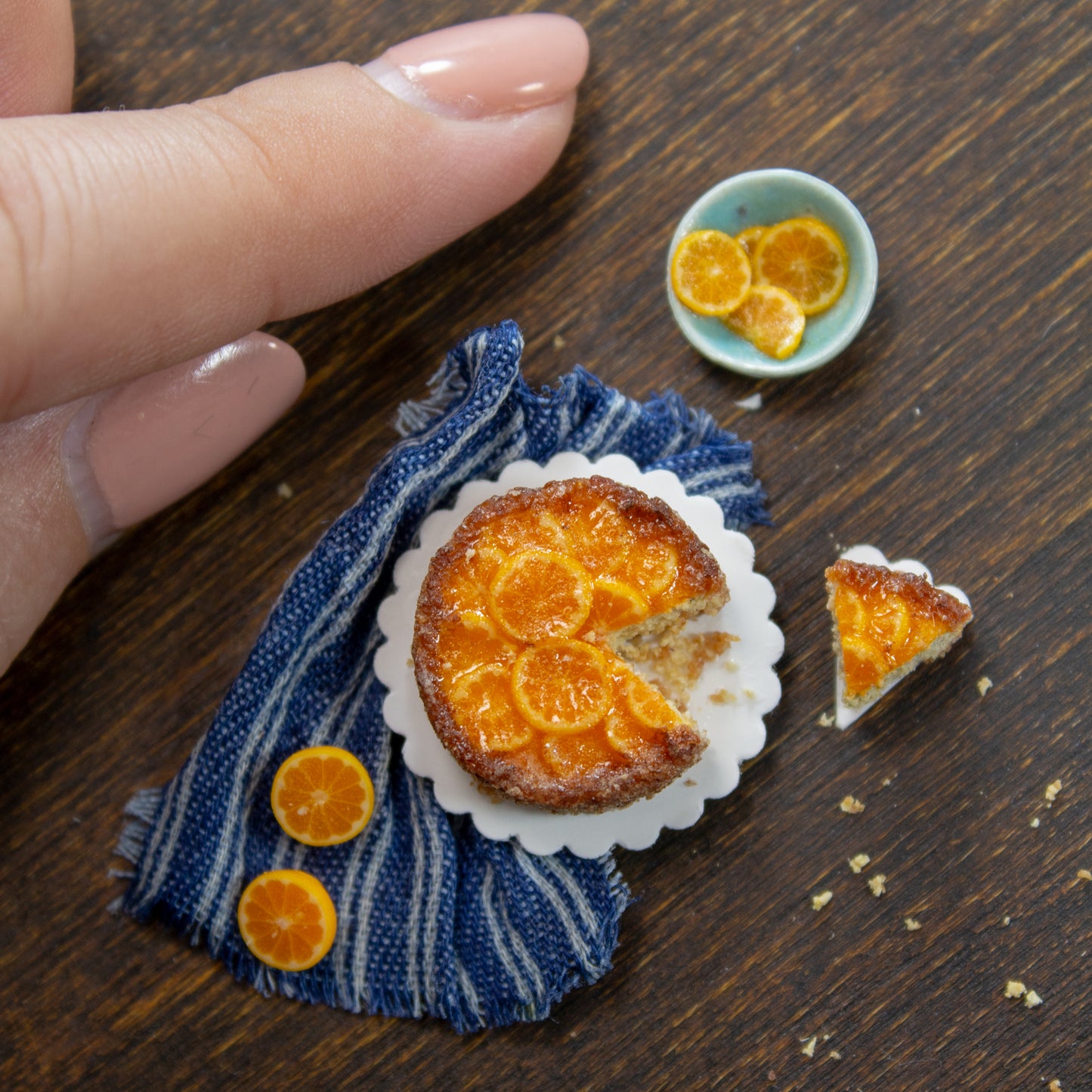 TUTORIAL Miniature polymer clay orange cake for 1:12 scale dollhouse | PDF + video