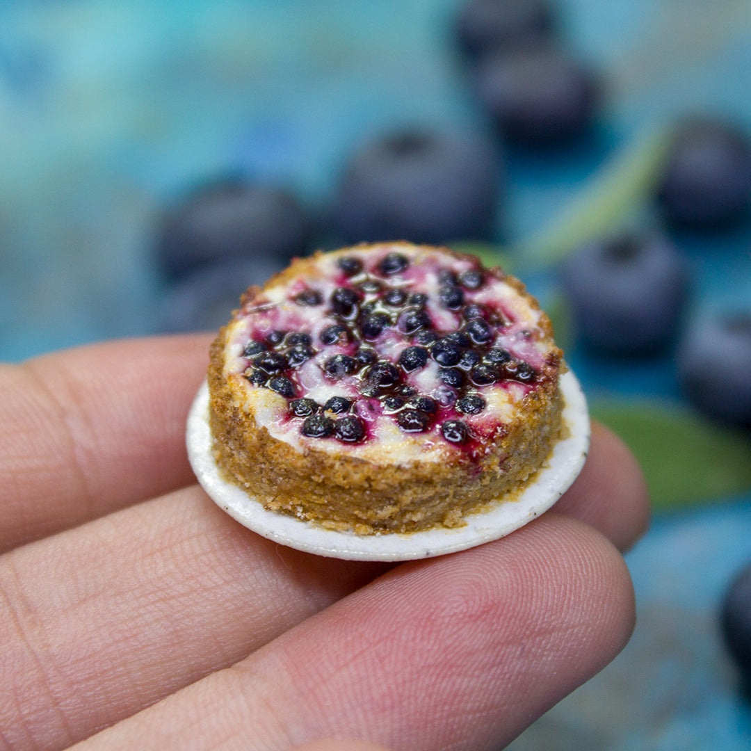 TUTORIAL Miniature blueberry cheesecake with polymer clay | PDF + video