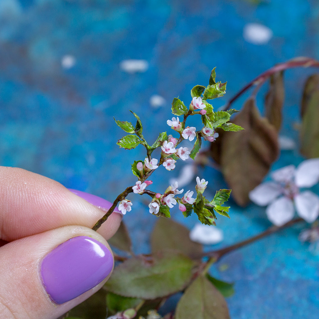 TUTORIAL Miniature cherry blossom branch with air dry clay | PDF + video