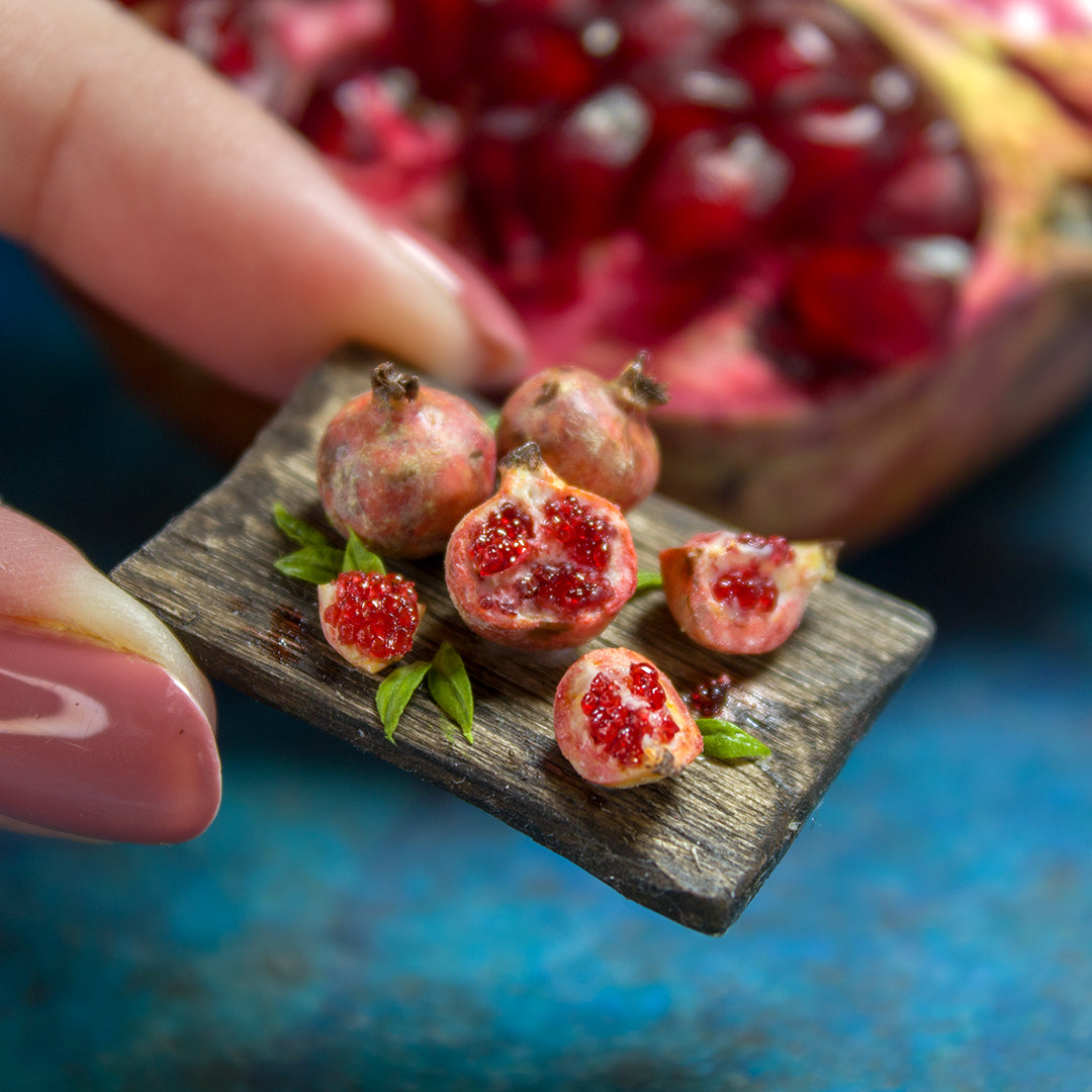 TUTORIAL Miniature polymer clay pomegranate with polymer clay | PDF + video
