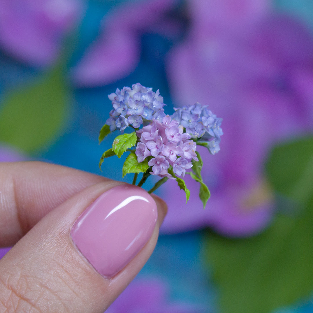 TUTORIAL Miniature hydrangea with air dry clay | PDF + video