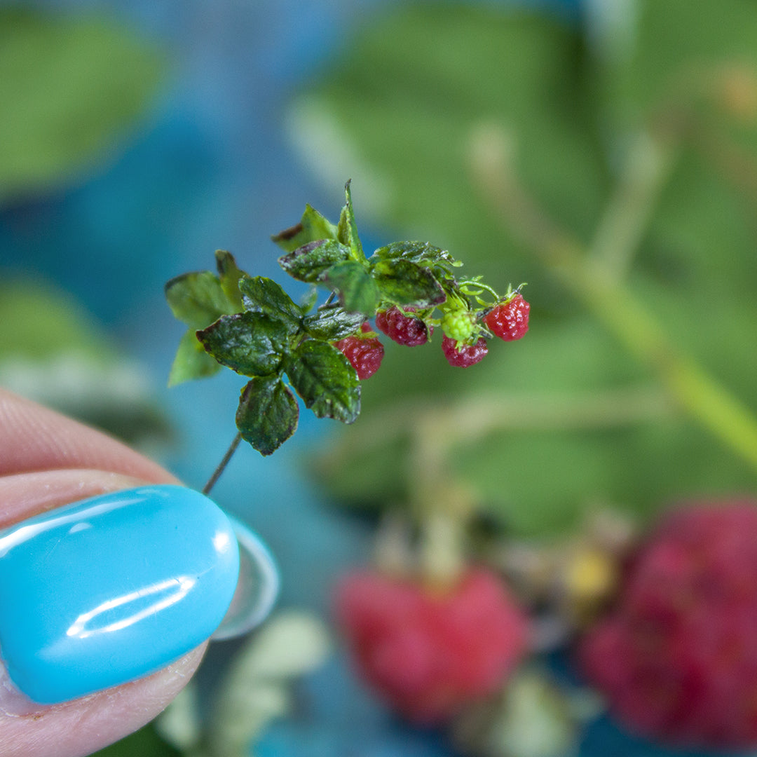 TUTORIAL Miniature raspberry with polymer clay and air dry clay | PDF + video