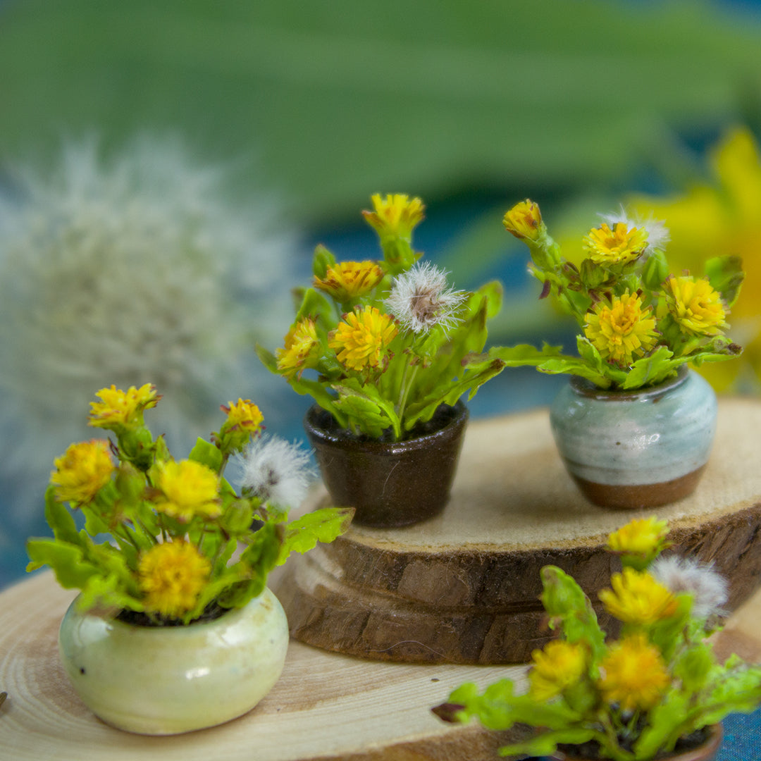 TUTORIAL Miniature dandelion with cold porcelain / air dry clay | PDF + video