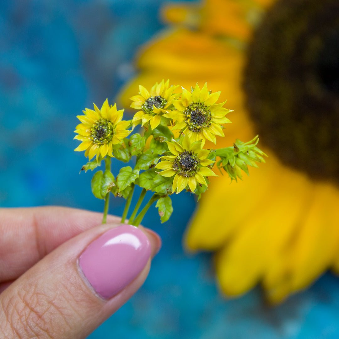 TUTORIAL Miniature sunflower with air dry clay | PDF + video