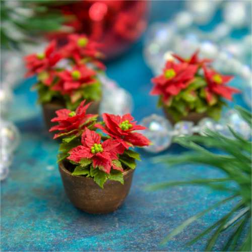 TUTORIAL Miniature poinsettia with air dry clay | PDF + video