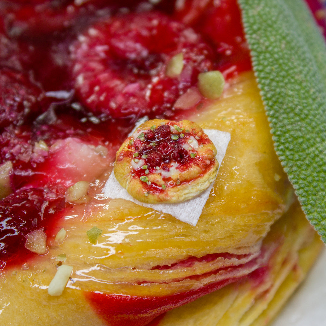 TUTORIAL Miniature raspberry puff pastry bun with polymer clay | PDF + video