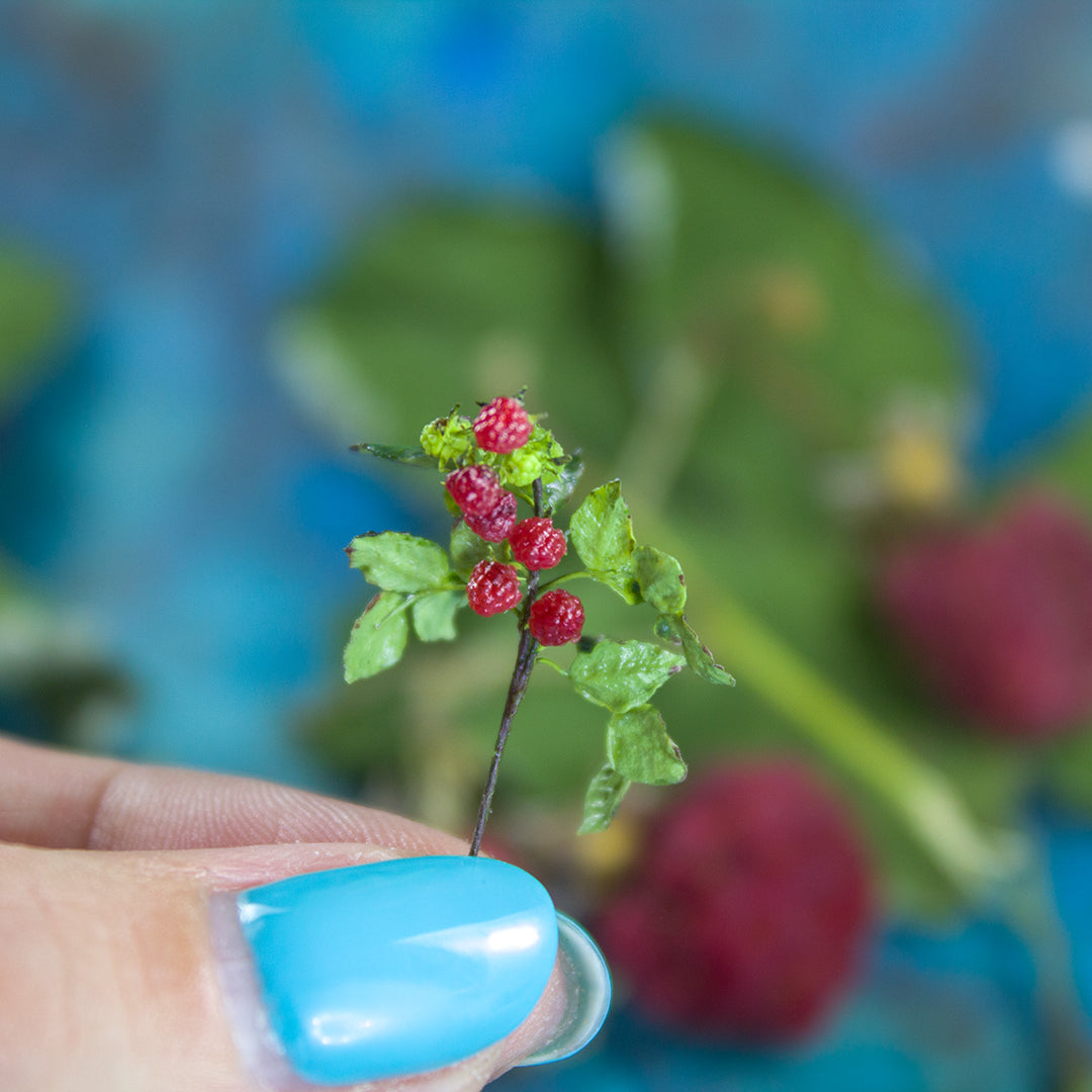 TUTORIAL Miniature raspberry with polymer clay and air dry clay | PDF + video