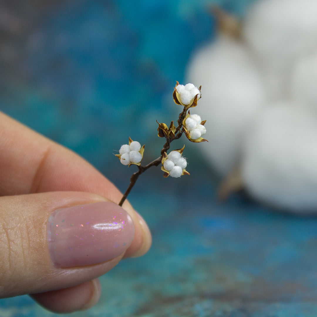 TUTORIAL Miniature cotton sprig with air dry clay | PDF + video