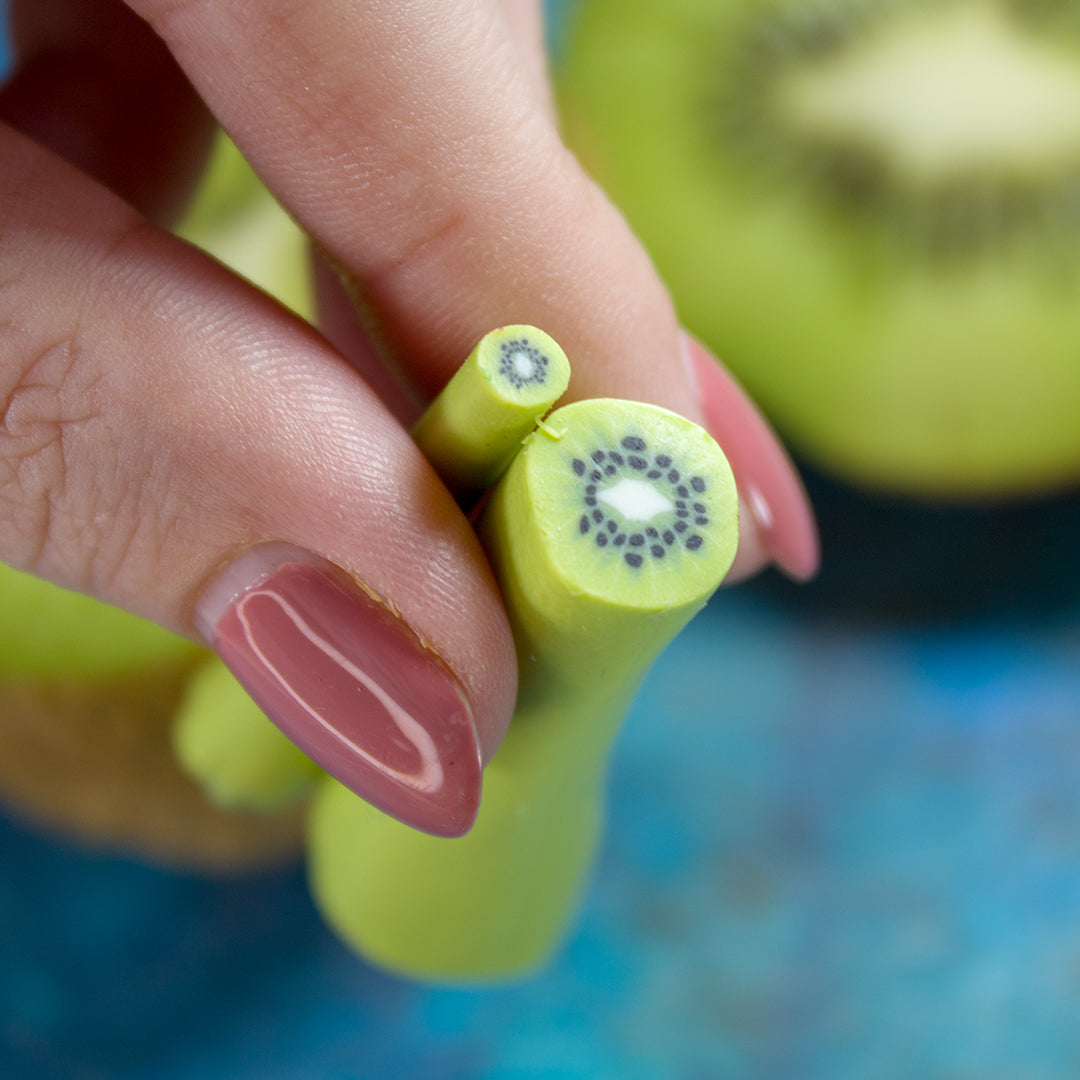 TUTORIAL Miniature polymer clay kiwi cane with polymer clay | PDF + video