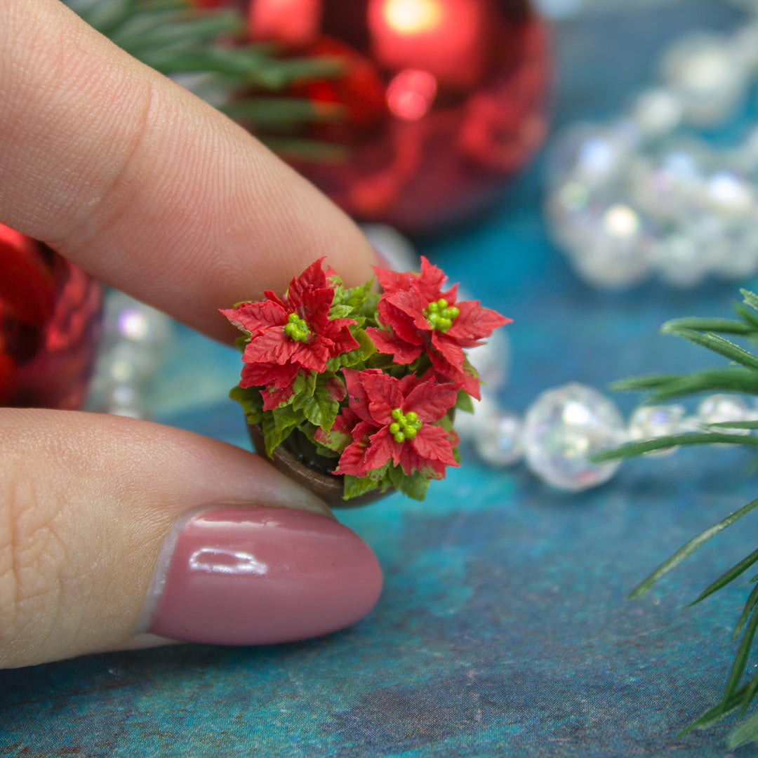 TUTORIAL Miniature poinsettia with air dry clay | PDF + video