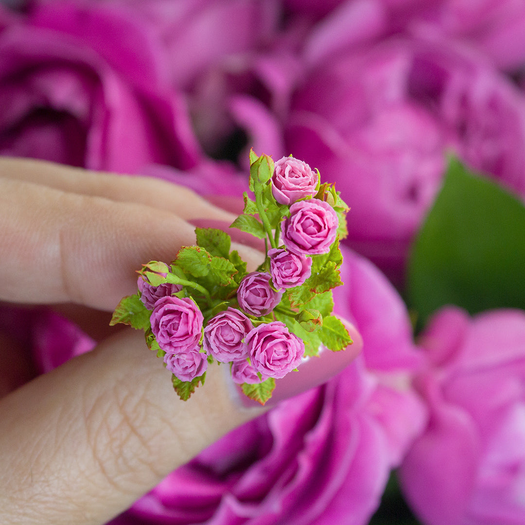 TUTORIAL Miniature shrub roses / spray roses with air dry clay | PDF + video
