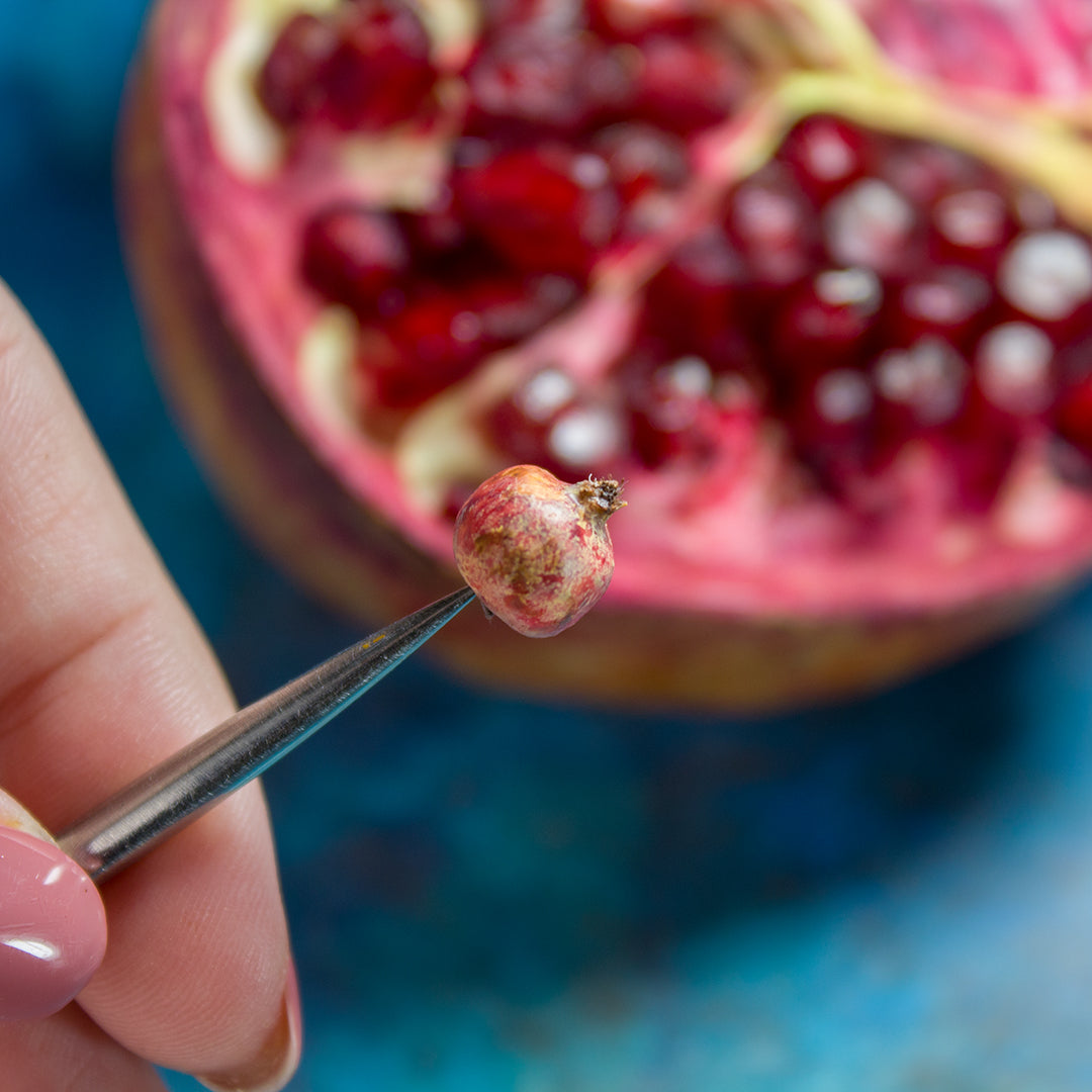 TUTORIAL Miniature polymer clay pomegranate with polymer clay | PDF + video