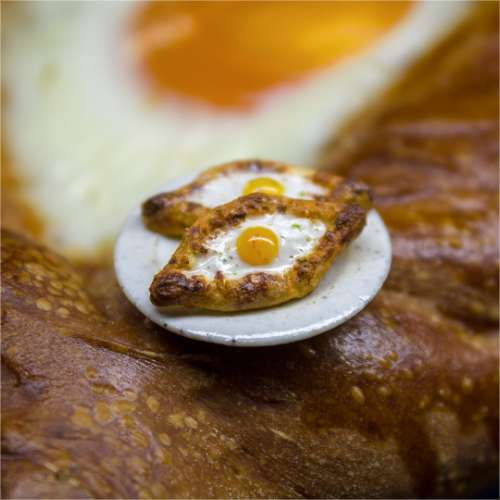 TUTORIAL Miniature khachapuri with egg from polymer clay | PDF + video