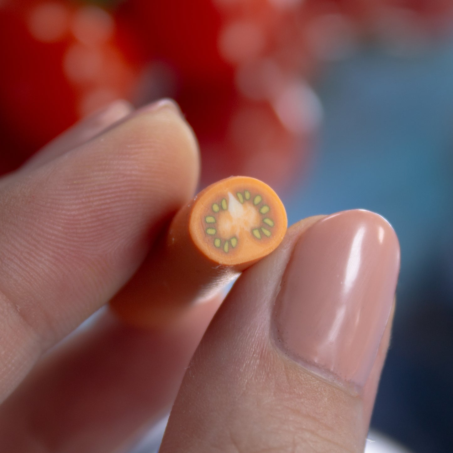 TUTORIAL Miniature polymer clay half tomato cane for 1:12 scale dollhouse | PDF + video