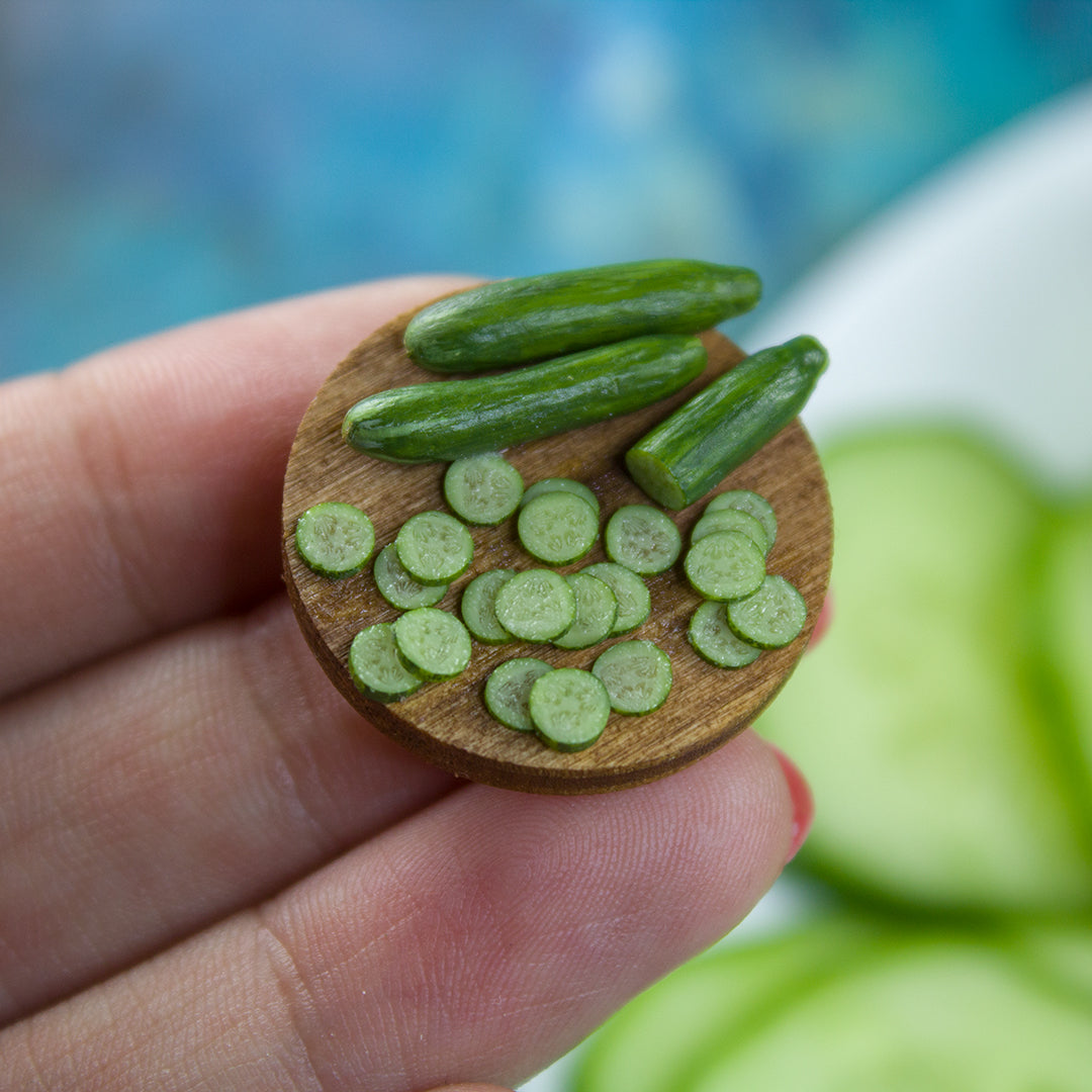 TUTORIAL Miniature cucumber cane with polymer clay for 1:12 scale dollhouse | PDF + video