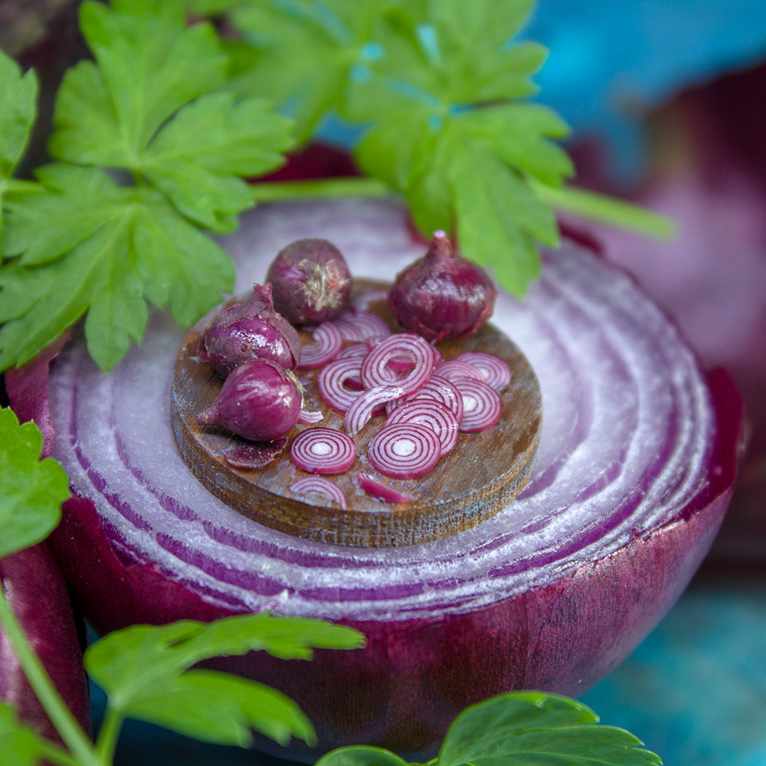 TUTORIAL Miniature red onion with polymer clay for 1:12 scale dollhouse | PDF + video