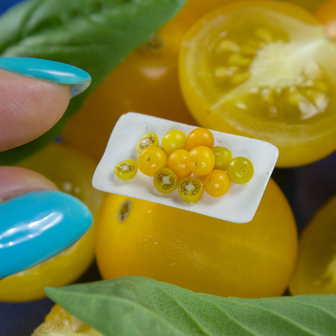 TUTORIAL Miniature yellow tomato cane with polymer clay for 1:12 scale dollhouse | PDF + video