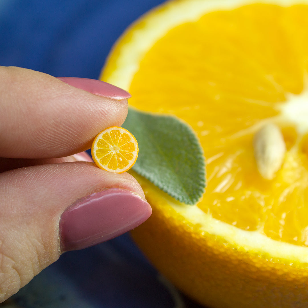 TUTORIAL Miniature orange cane with polymer clay for 1:12 scale dollhouse | PDF + video