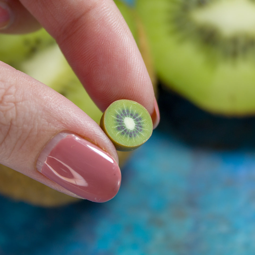 TUTORIAL Miniature polymer clay kiwi cane with polymer clay | PDF + video