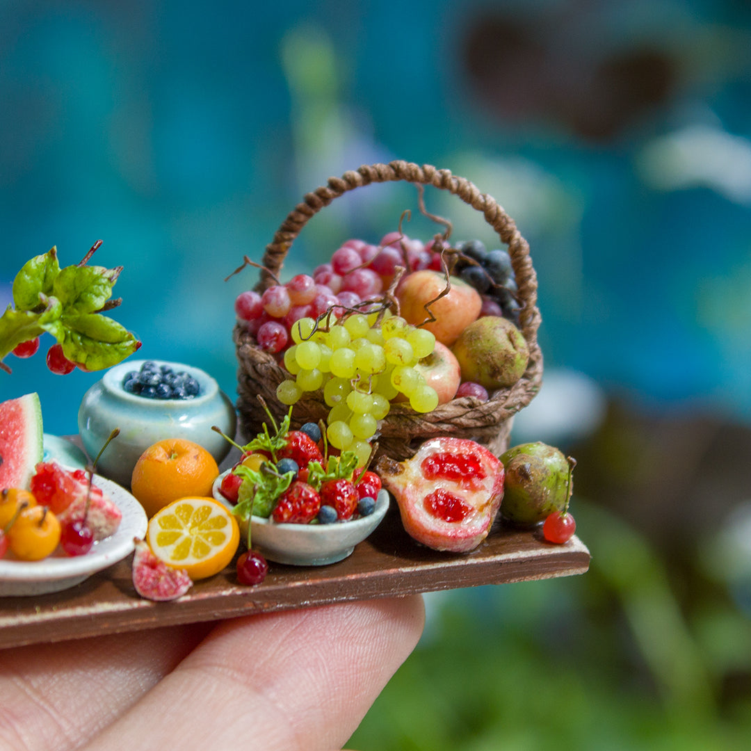Miniature fruit set for dollhouse in 1:12 scale | option 3 - Rina Vellichor